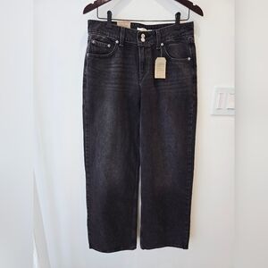 Levi's ORIGINAL Super Low Loose Straight Legs Jeans Denim Dark Grey Black 29 33